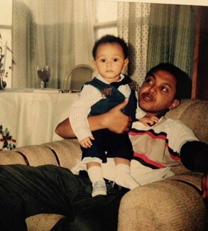 Samra Tesfaye's ex-partner and their son.